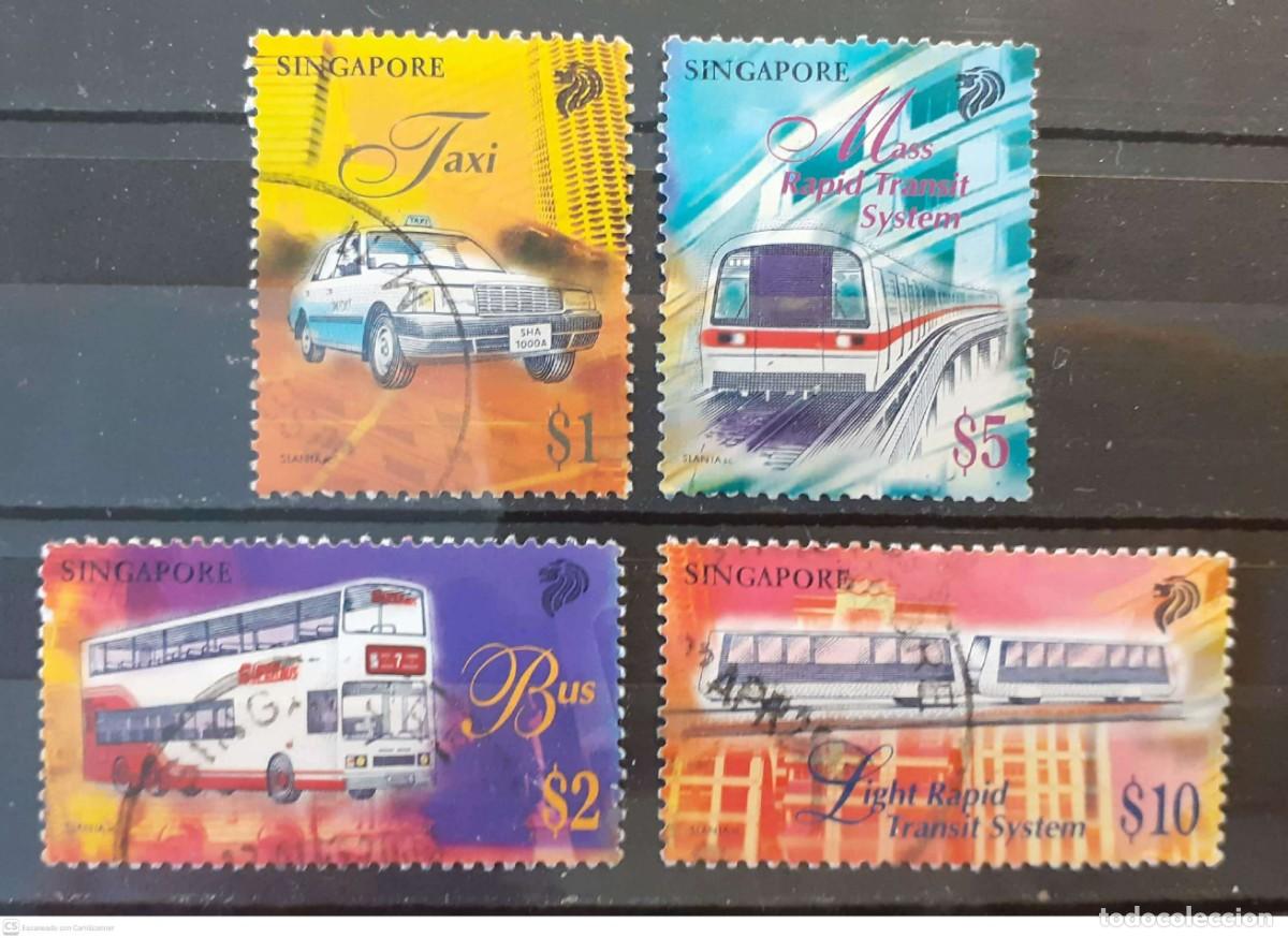 Sellos: SINGAPUR n&ordm; 812/815&ordm; Medios de transporte. Serie II completa