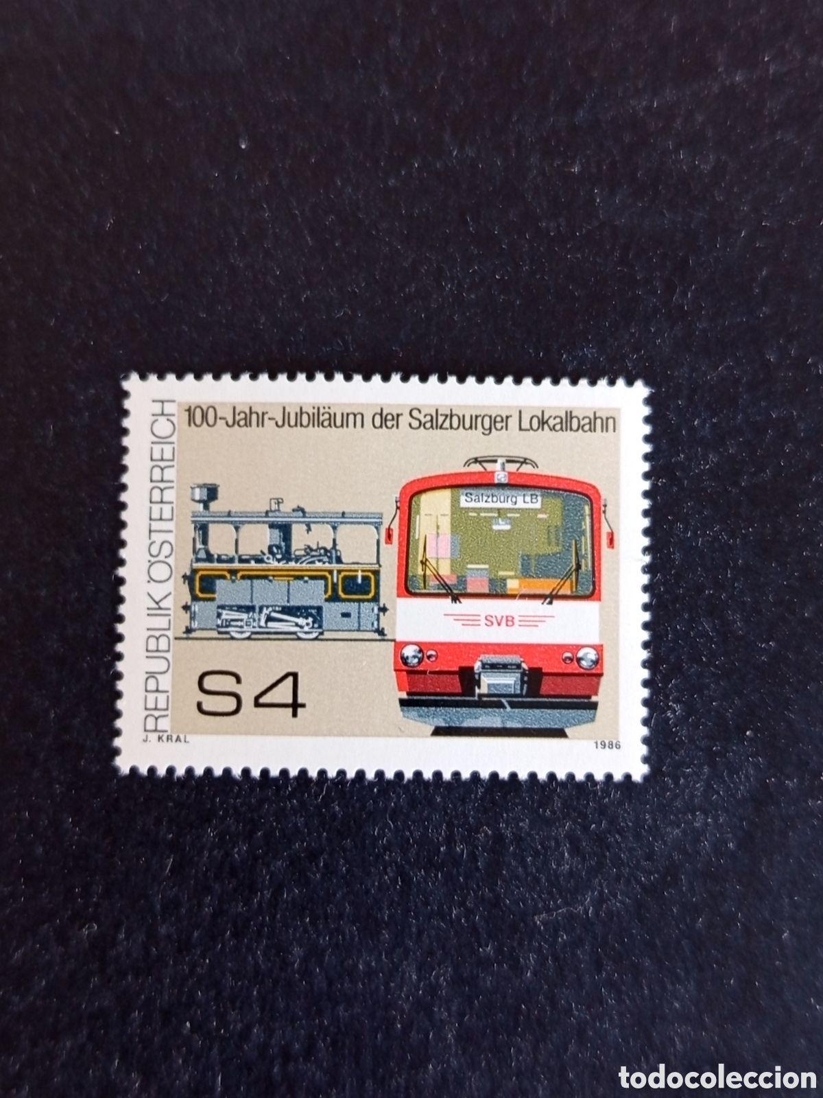 Sellos: AUSTRIA, 1986. Tranv&iacute;a , ferrocarril de Salzburgo. Yvert 1683. Pedido m&iacute;nimo 3 &euro;. Ver fotos.