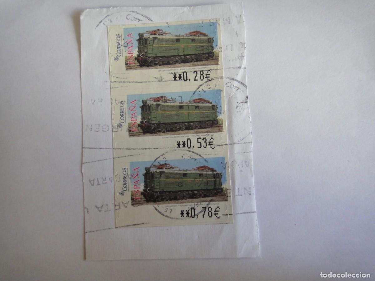 Sellos: Espa&ntilde;a- A.T.M. serie 3 valores, Locomotora estado serie 1000, Transpirenaico. usados, . Rf 102/1507