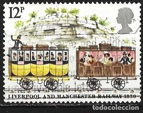 Sellos: Gran Breta&ntilde;a 1980 - Mi 831 - YT 927 - Tren Liverpool - Manchester