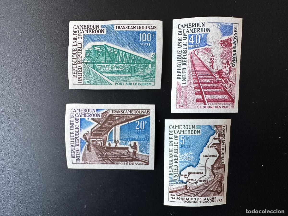Sellos: Camer&uacute;n 1974 Mi. 769 - 772 ND Tren Transcamerunais Ferrocarriles Puente Zug Pont