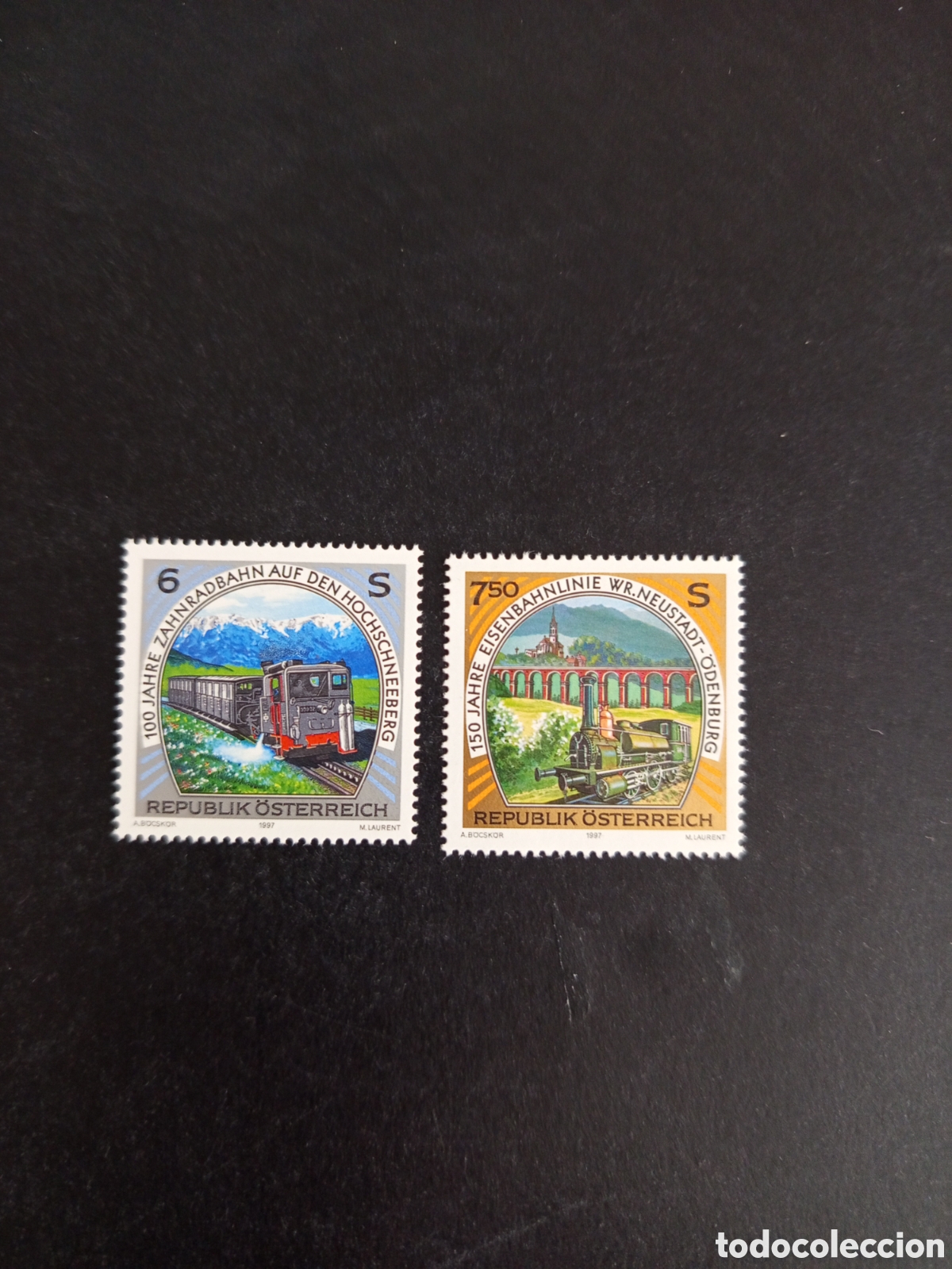 Timbres: AUSTRIA, 1997. Ferrocarriles de Austria. Yvert 2053/4. Pedido m&iacute;nimo 3 &euro;. Ver fotos . Serie completa