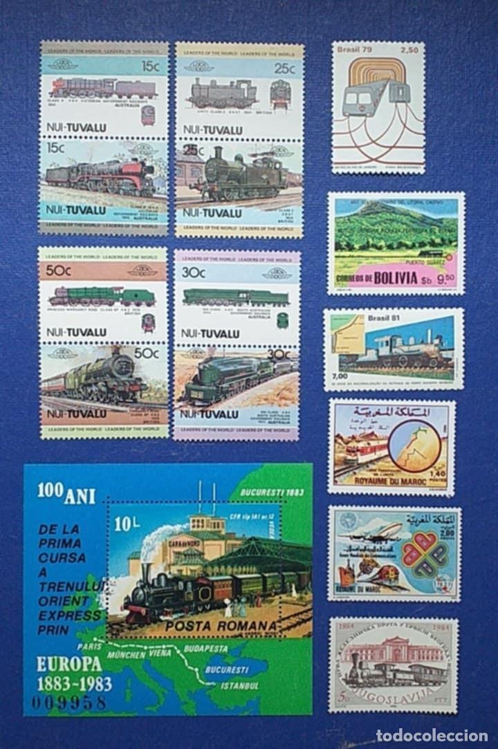 Sellos: SELLOS TRENES Lote 15 Sellos Variados/Nui Tuvalu/Brasil/Bolivia/Marruecos/Rumania/Yugoslavia