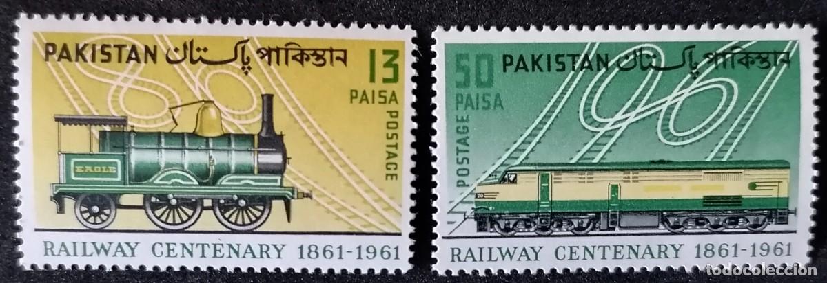 Sellos: PAKIST&Aacute;N 1961 - CENTENARIO DEL FERROCARRIL . - Foto 1