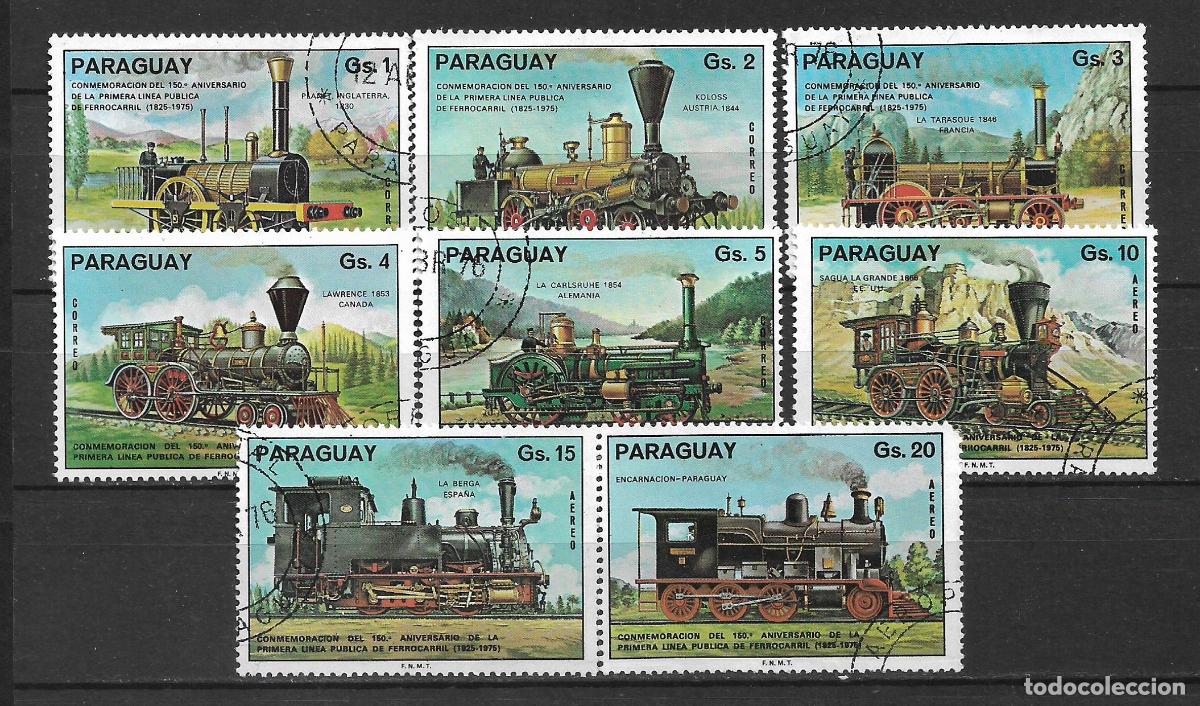 Sellos: paraguay 1976 sellos usado trenes - 22/10