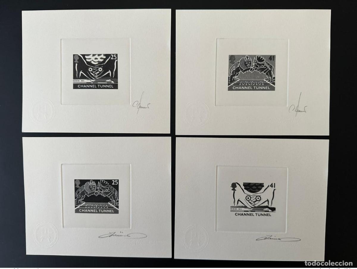 Briefmarken: Edici&oacute;n conjunta del t&uacute;nel Canal de la Mancha Reino Unido 1994 n&uacute;mero 1513 - 1516 Artist's proof