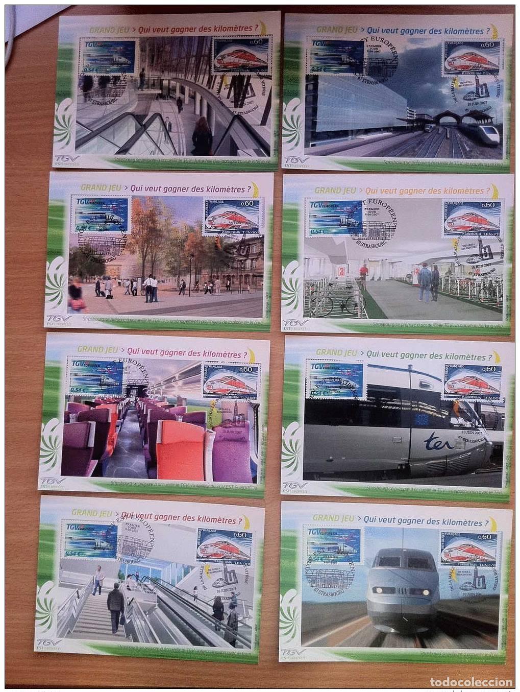 Selos: FRANCE 2007 Serie 8 Maxi In&eacute;ditas TGV de Europa del Este No. 4061 y 1801 Cachet