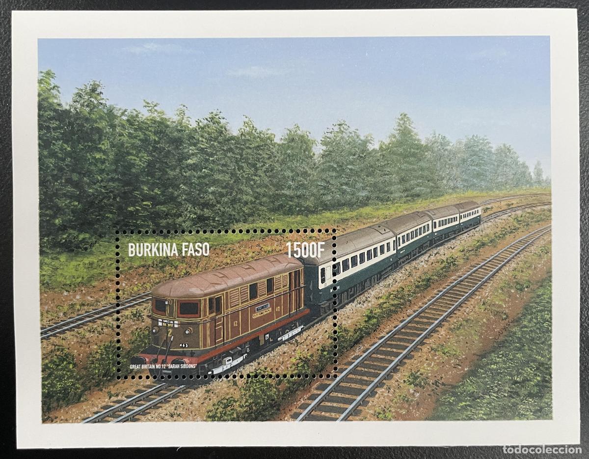 Sellos: Burkina Faso 1998 YT Bl. 77 tren locomotora Gran Breta&ntilde;a transporte