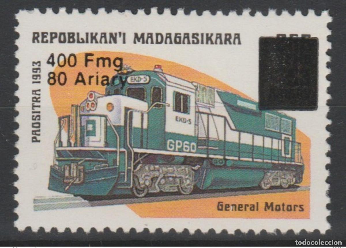 Sellos: Madagascar 1998/1999 Mi. 2108 Tren Zug General Motors Railways sobrecargado MNH**