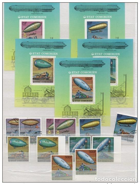Sellos: Comoras 1977 Tren Ferrocarril Eisenbahn serrado ND/Perf/Imperg &iexcl;RARO! bloques