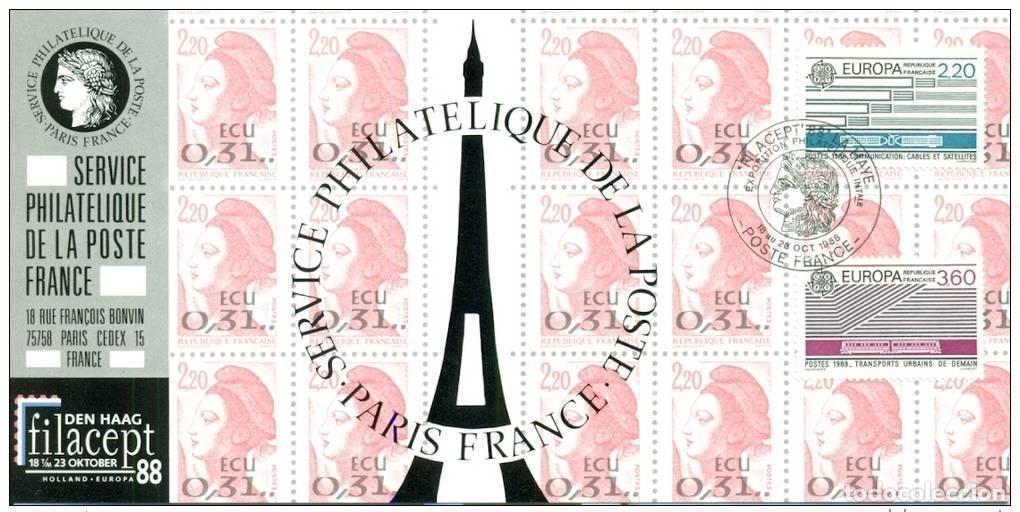 Sellos: 050 Mapa oficial de la Exposici&oacute;n Haya 1988 Francia FDC Europa Tram M&eacute;tro