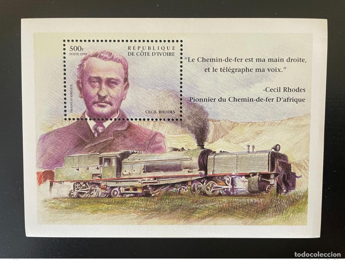 Sellos: Costa de Marfil 1999 Mi. Bl. 34 Trenes &Aacute;frica Eisenbahn Railways Cecil Rhodes
