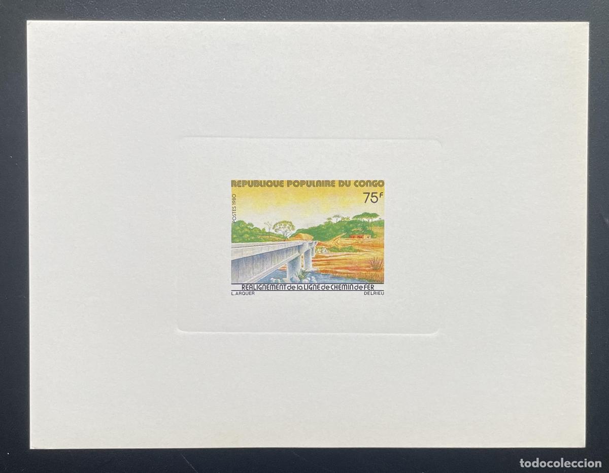 Sellos: L&iacute;nea de realineaci&oacute;n ferroviaria del puente a prueba lujo Congo 1980 Mi. 792