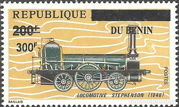 Sellos: Ben&iacute;n 2008 Mi. 1426 sobrecargado locomotora Stephenson 1846 tren vapor