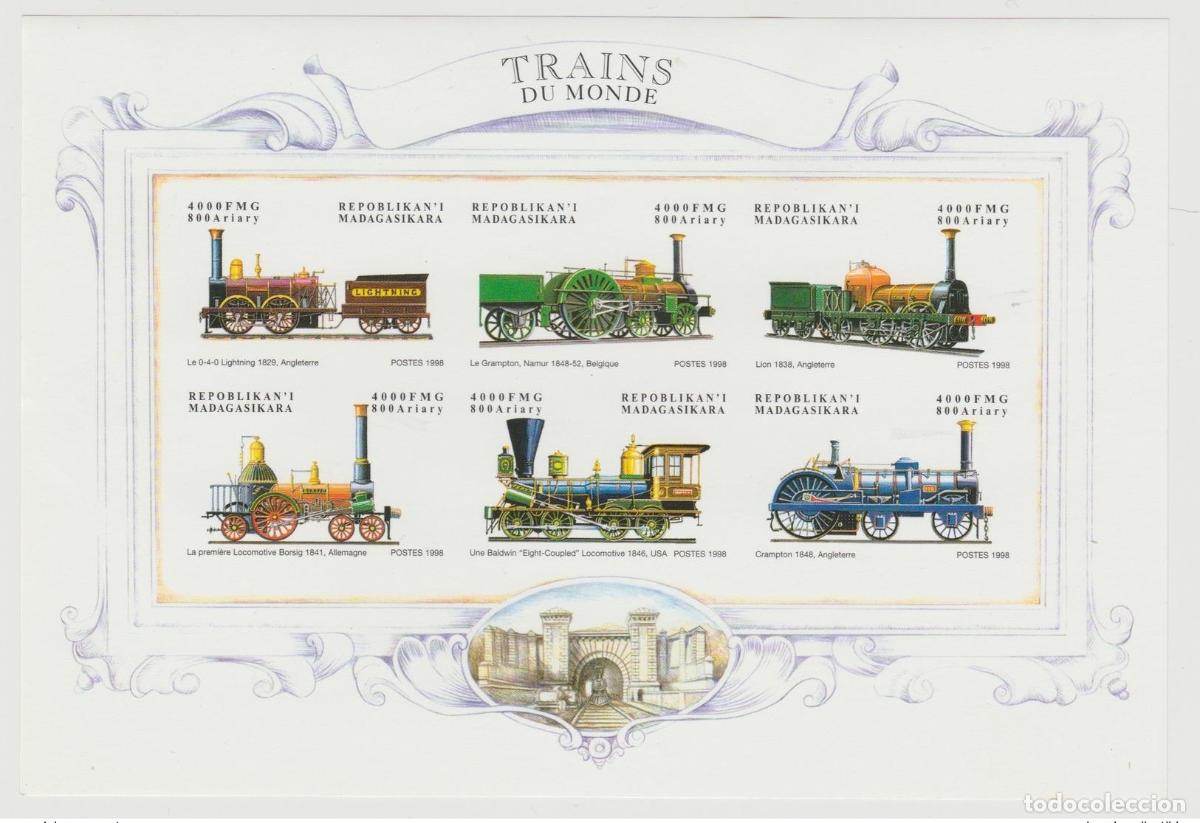 Sellos: Madagascar 1998/1999 Mi. 2267 - 2272 Trenes of the World Locomotives IMPERF ND