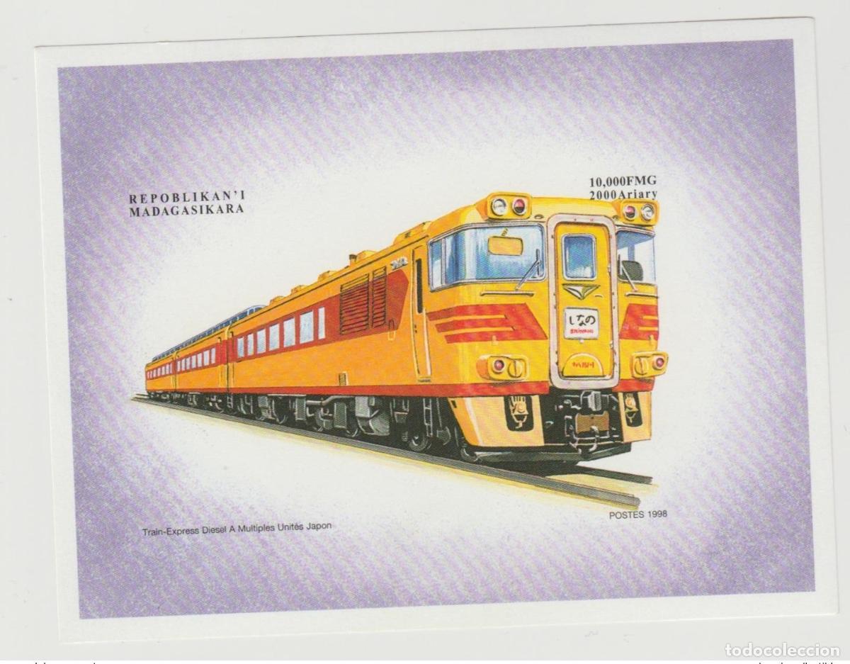 Sellos: Madagascar 1998/1999 Mi. Bl. 303 Trenes of the World Locomotives Japan IMPERF ND