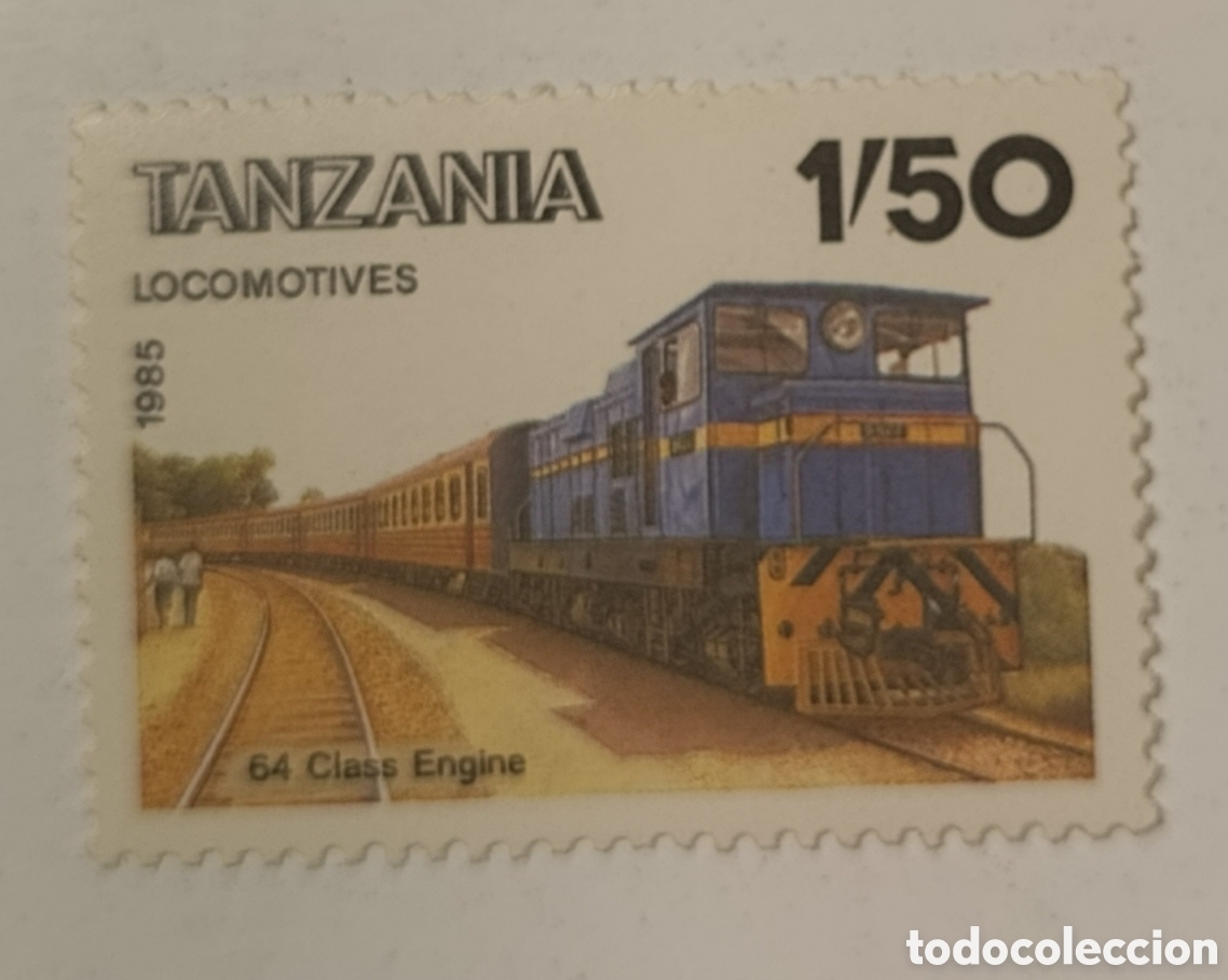 Sellos: TANZANIA sello Locomotora 64 class engine a&ntilde;o 1995 tren