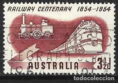 Sellos: Australia 1954 - Mi 248 - YT 213 - Locomotoras