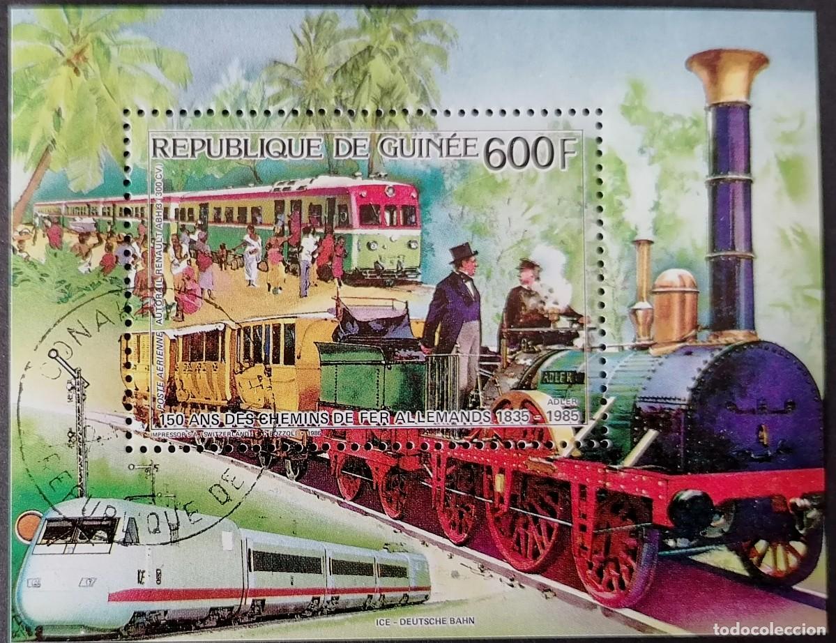 Sellos: GUINEA 1986 - HB FERROCARRILES .
