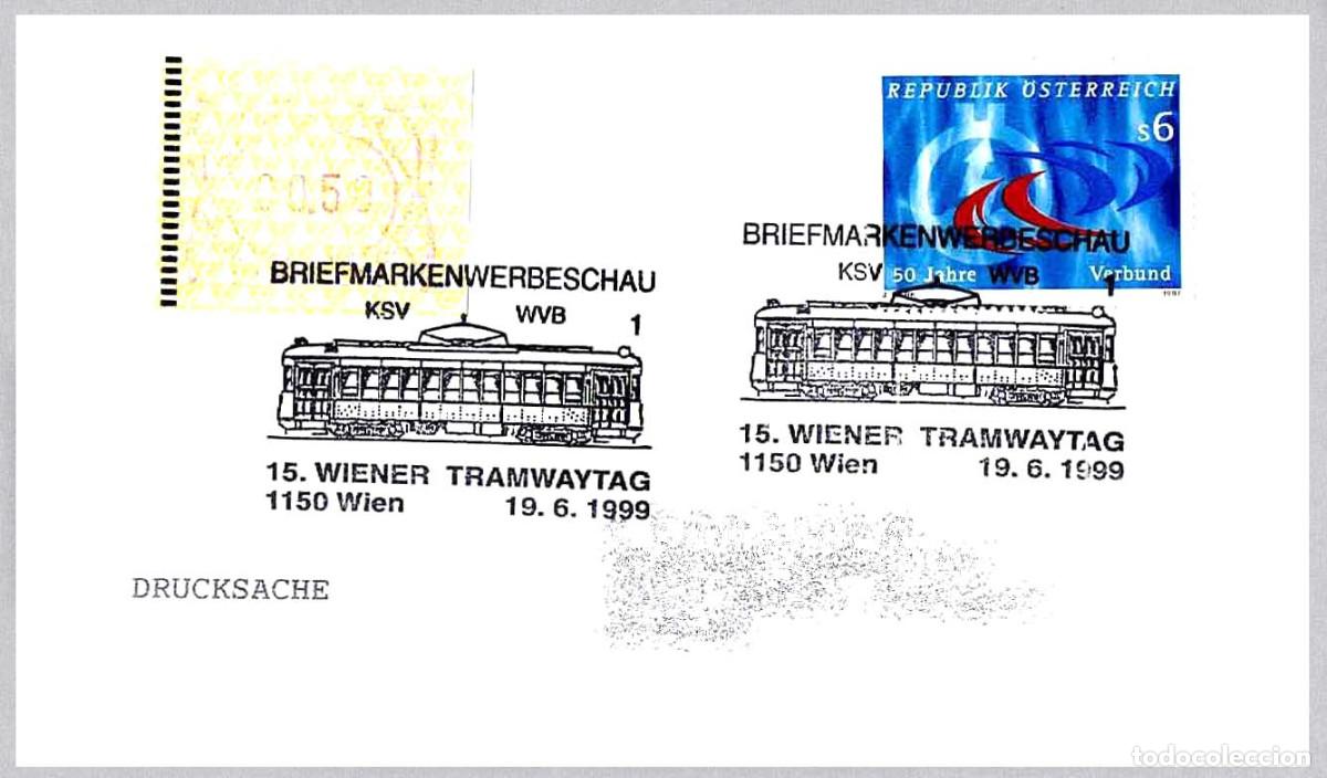 Stamps: Matasellos TRANVIAS - 15 WIENER TRAMWAYTAG - DIA DEL TRANVIA. Wien, Austria, 1999