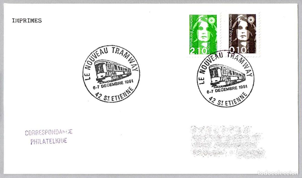 Sellos: Matasellos TRANVIAS - EL NUEVO TRANVIA. St. Etienne, Francia, 1991