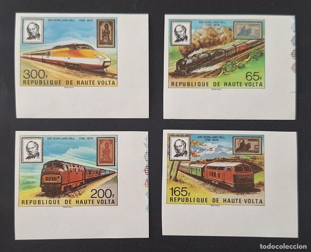 Timbres: Alto Volta 1979 Mi. 755-758 ND Rowland Hill trenes locomotoras