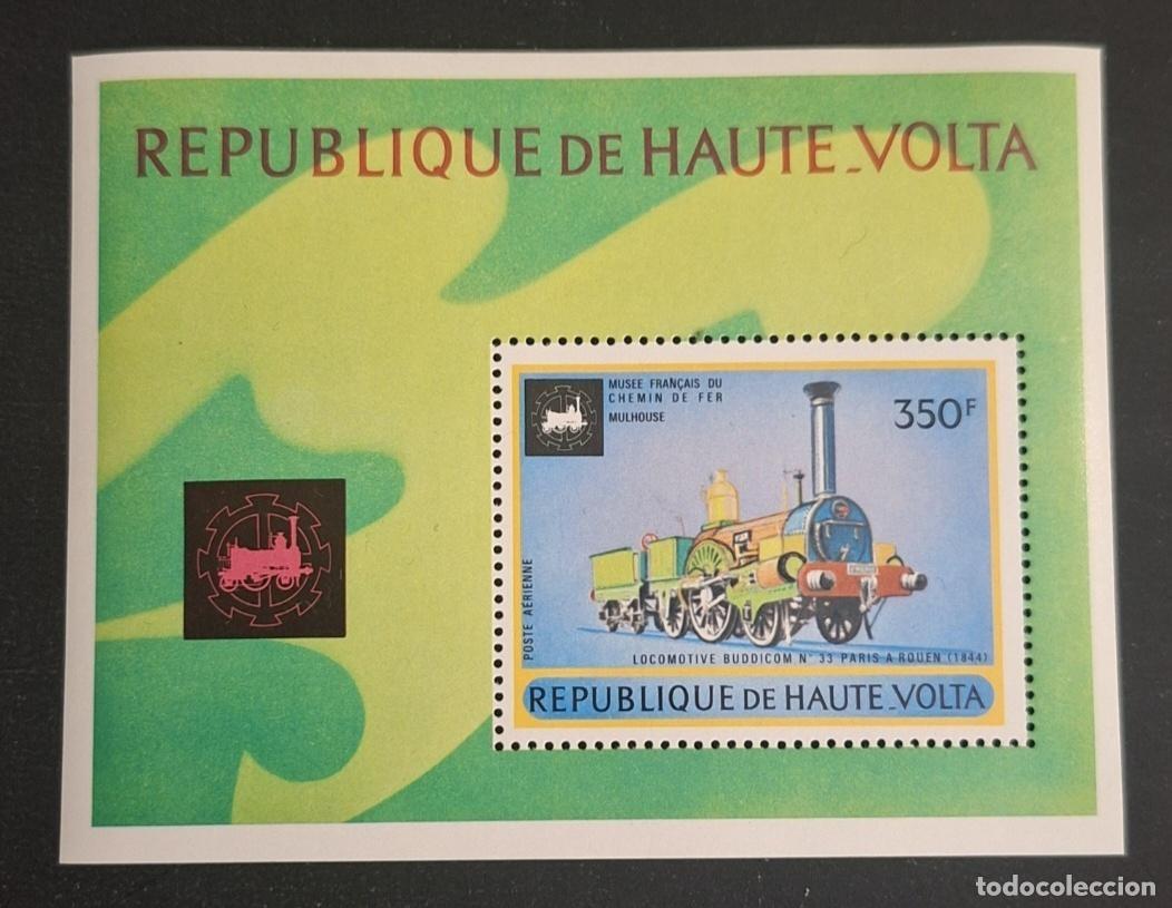 Briefmarken: Alto Volta 1969 Mi. Bl. 13 locomotora Buddicom ferrocarril Mulhouse