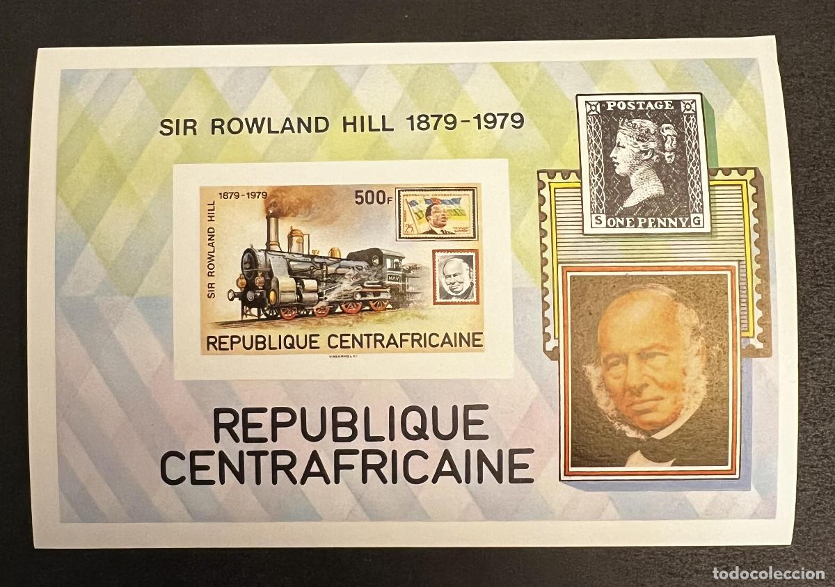 Selos: Centro&aacute;frica 1979 Mi. Bl. 70 ND Rowland Hill Penny Black locomotora