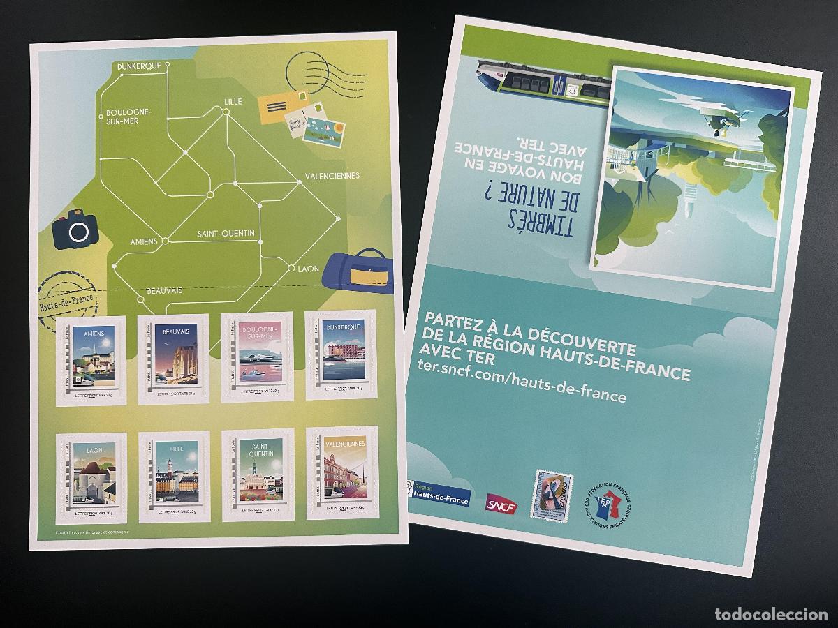 Sellos: France 2022 Collector SNCF TER Train Hauts-de-France 8 sellos prioritarios
