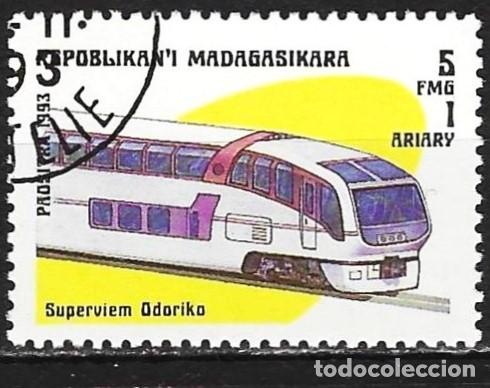 Sellos: Madagascar 1993 - Mi 1562 - YT 1317 - Locomotora Superviem Odoriko