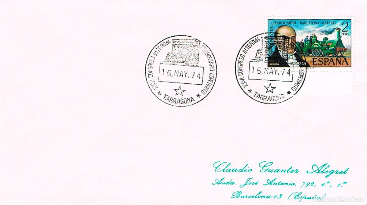 Sellos: A&Ntilde;O 1974, Tarragona, congreso internacional del ferroviario esperantista (esperanto)