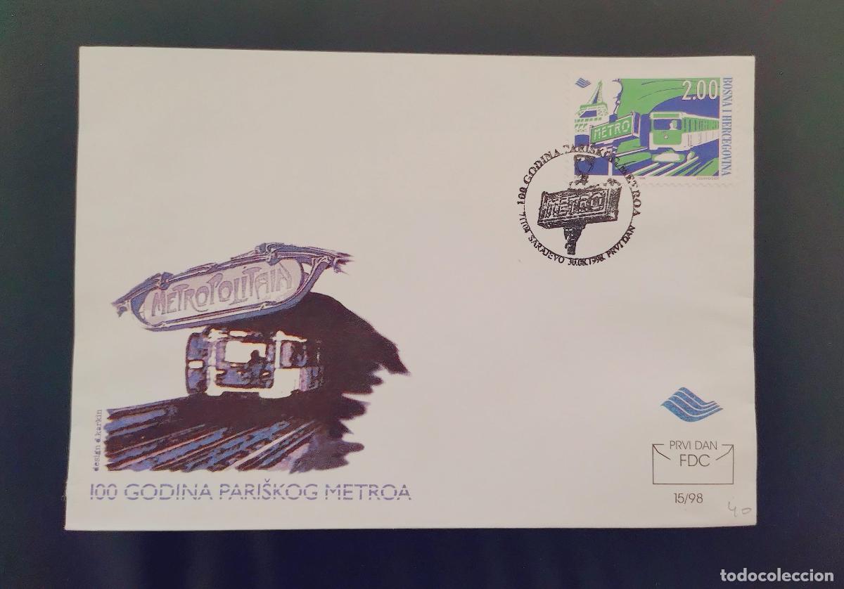 Sellos: Bosnia Herzegovina FDC 1998 Centenario Metro Par&iacute;s