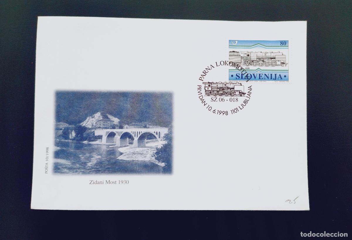 Sellos: Eslovenia FDC 1998 locomotora vapor Zidani Most Ljubljana