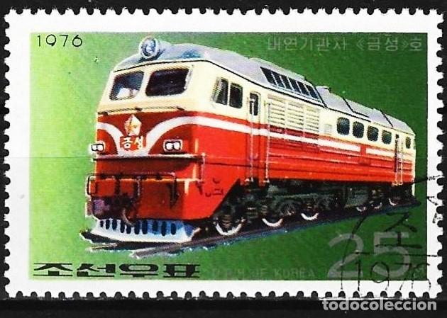 Sellos: Corea del Norte 1976 - Mi 1559A - YT 1397 M - Locomotora diesel