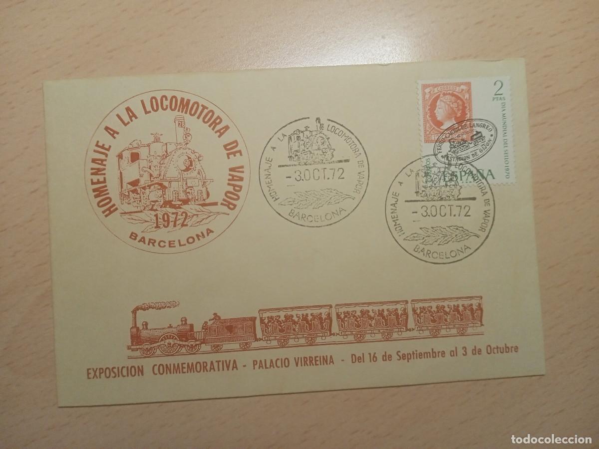 Timbres: Sobre homenaje locomotora de vapor Barcelona (1972)