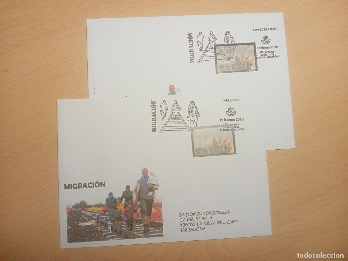 Timbres: Lote 2 Sobres Migraci&oacute;n (2016)