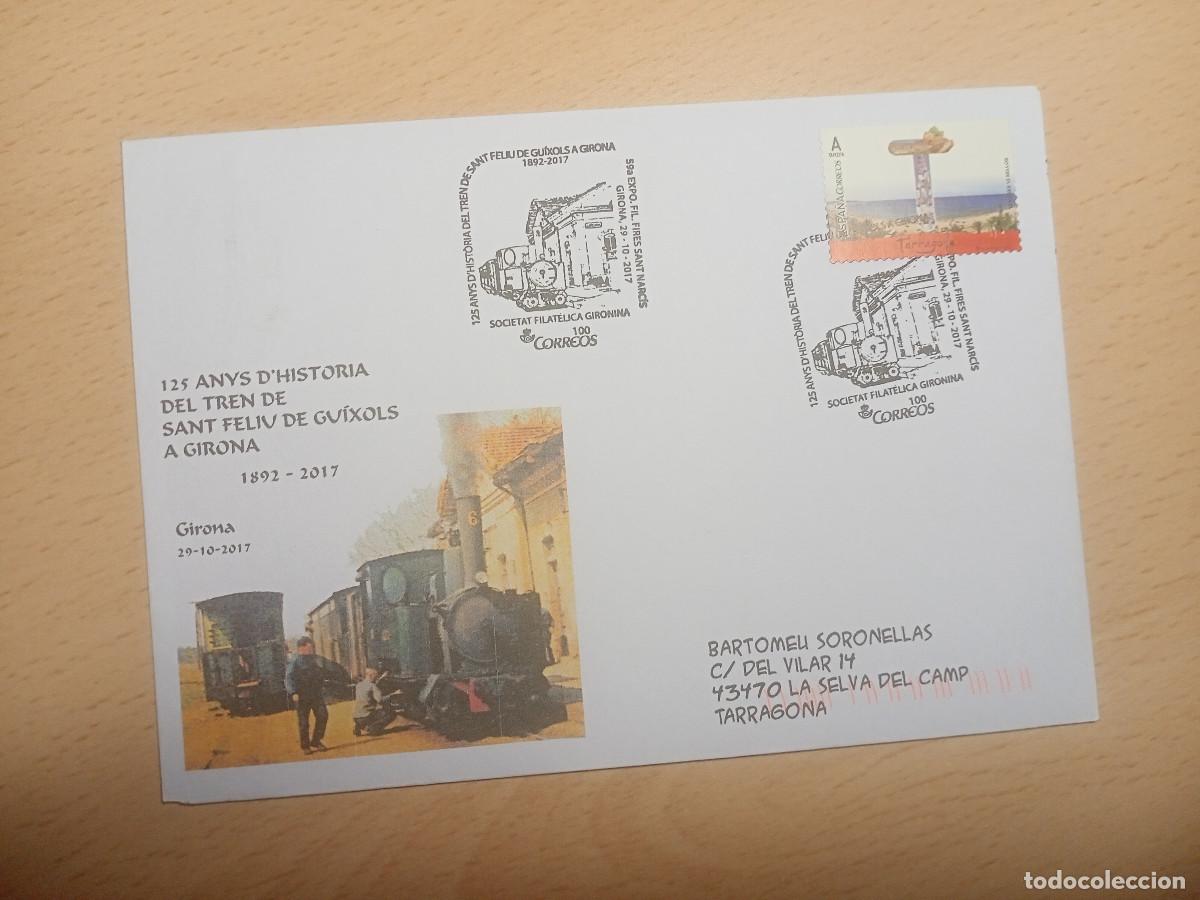 Timbres: Sobre 125 aniversario tren Sant Feliu de Gu&iacute;xols (2017)