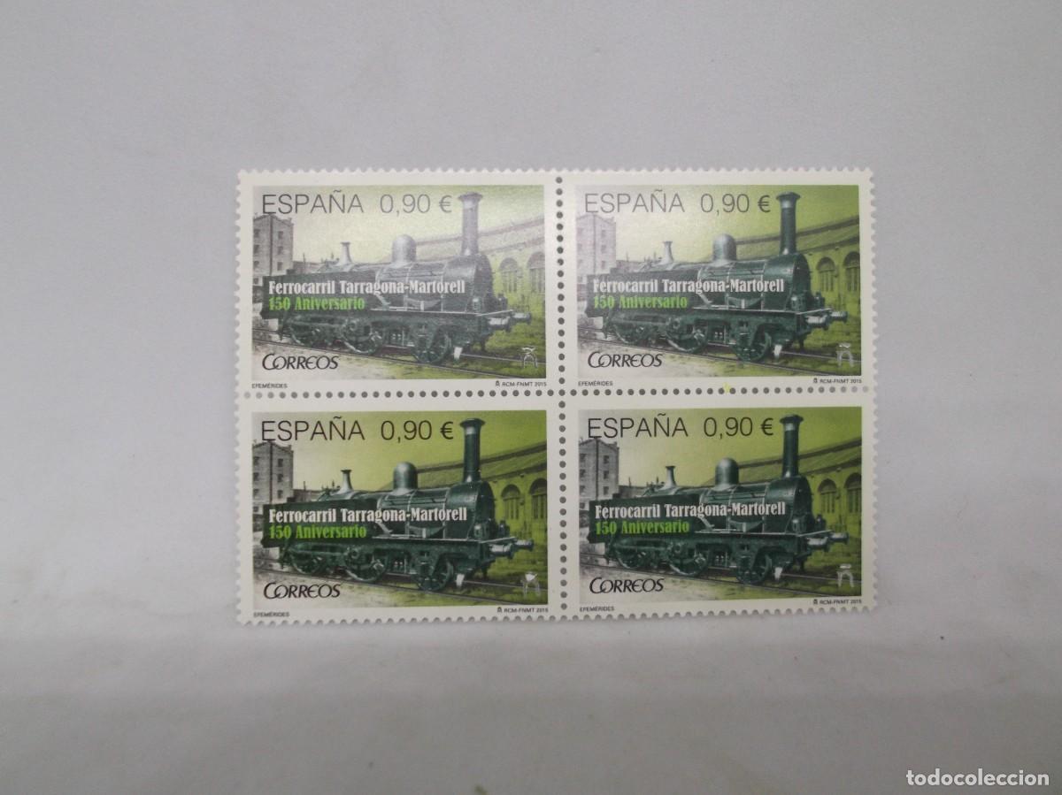 Sellos: Espa&ntilde;a 2015 Ferrocarril Tarragona-Martorell 150 Aniversario.Lote de cuatro nuevos