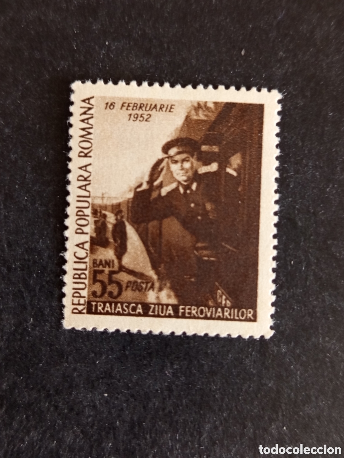 Sellos: Ruman&iacute;a, 1952. Conductor de tren. Yv. 1209. Serie completa. Pedido m&iacute;nimo 3 &euro;. Ver fotos.