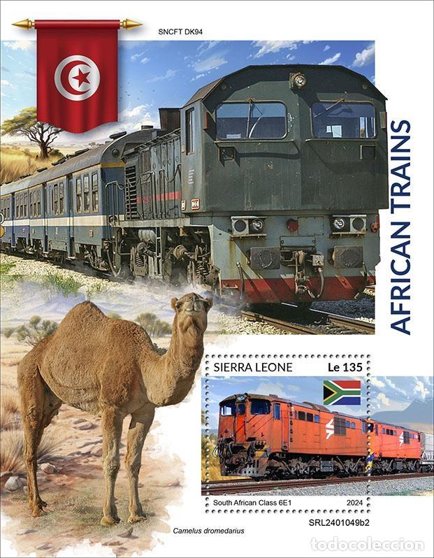 Stamps: Sierra Leona 2024 Mi. Bl. 3246 bloque trenes africanos locomotoras