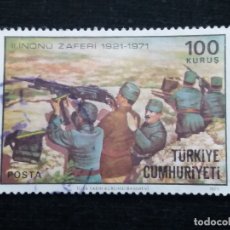 Sellos: TURQUIA, 100 KURUS, VICTORIA DE INONU, AÑO 1971, SIN USAR