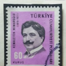 Sellos: TURQUIA, 60 KURUS, RETRATOS, AÑO 1956, SIN USAR
