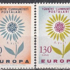 Sellos: TURQUIA 1964 - YVERT 1697/1698 ** NUEVO SIN FIJASELLOS - TEMA EUROPA CEPT.