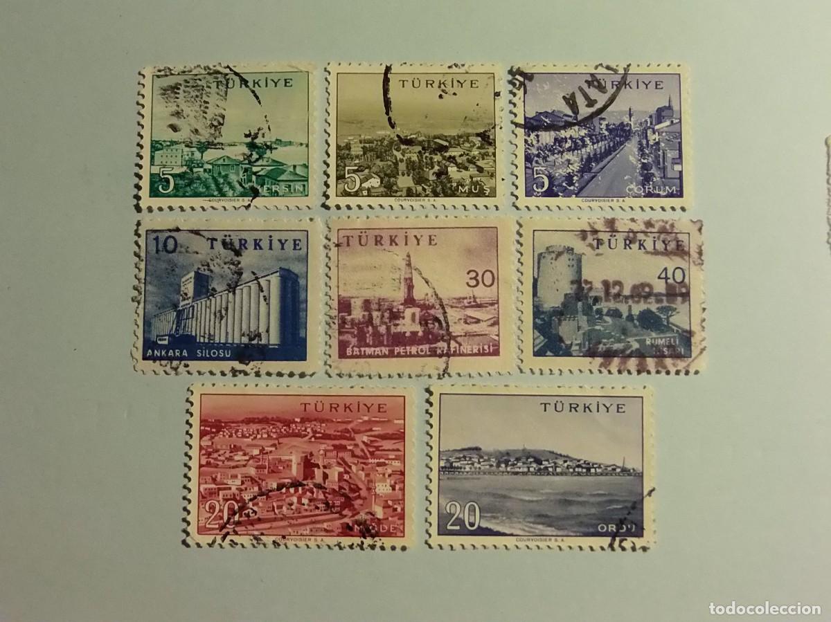 Sellos: TURQUIA - PAISAJES Y EDIFICIOS - 8 VALORES. - Foto 1