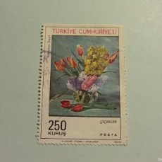 Sellos: TURQUIA 1973 - PINTURA, ARTE - BODEGÓN, FLORES - SULEYMAN SEYYIT.