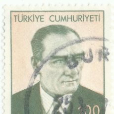 Sellos: ❤️ SELLO DE TÜRKIYE (TURQUÍA): KEMAL ATATÜRK, PRIMER PRESIDENTE, 1971, 100 KURUS TURCO ❤️