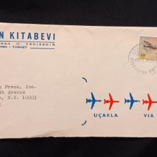 Sellos: DM)1974, TURKEY, LETTER SENT TO U.S.A AIR MAIL WITH STAMPS 60TH ANNIVERSARY OF TURKISH AVIATION, XF
