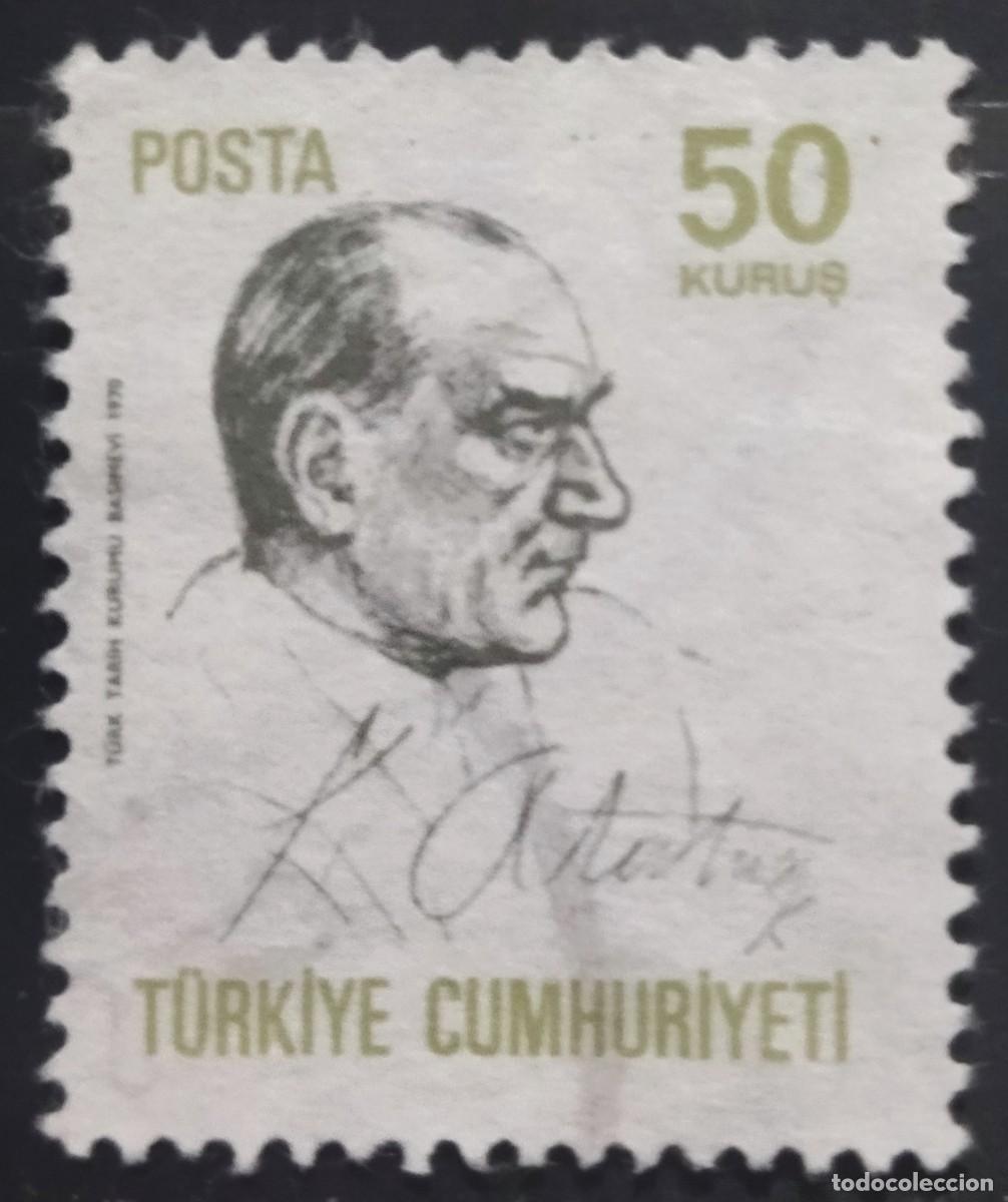 Sellos: TURQU&Iacute;A 1970 Kemal Atat&uuml;rk. USADO. - Foto 1