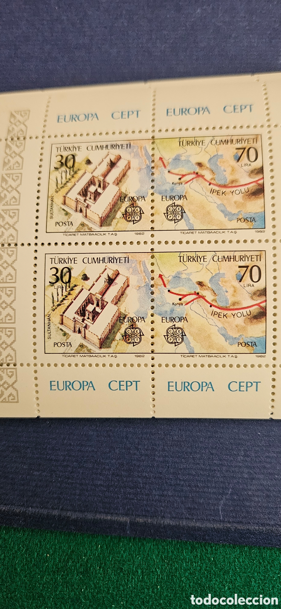 Sellos: TURQUIA TEMA EUROPA 1982, HOJITA BLOQUE