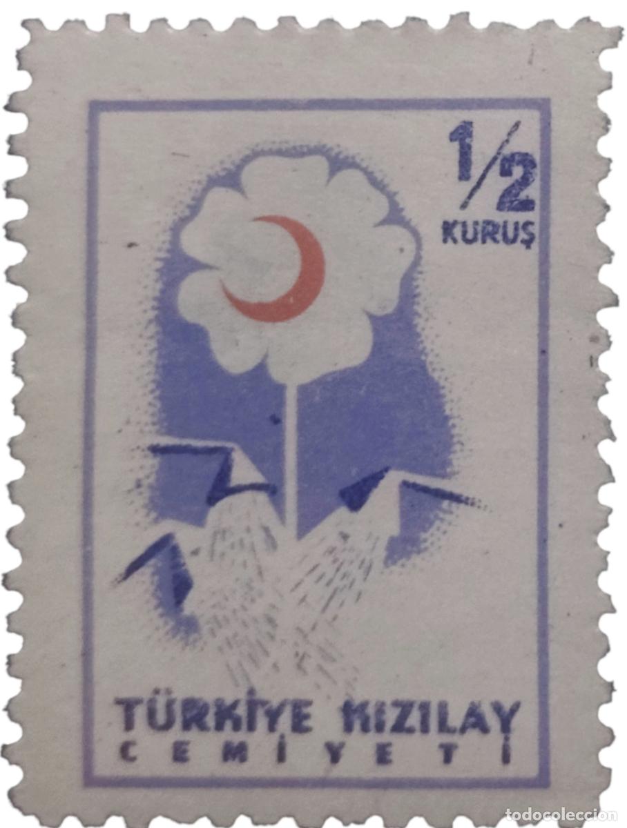 Sellos: TURQU&Iacute;A 1958 Sello de Impuestos. Media Luna Roja - Cruz Roja - Red Cross. NUEVO - MH *